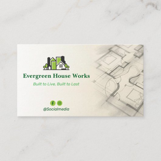 Residential Construction | GreenLight Drafter 名刺 (正面)