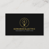 Residential Electrician Minimal Logo Black 名刺 (正面)