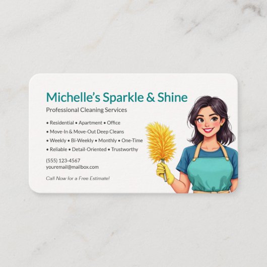 Residential House Cleaning Service 名刺 (正面)