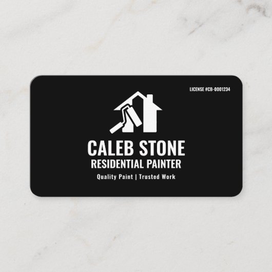 Residential Painter Bold Mustard Yellow and Black 名刺 (正面)