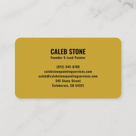 Residential Painter Bold Mustard Yellow and Black 名刺 (裏面)