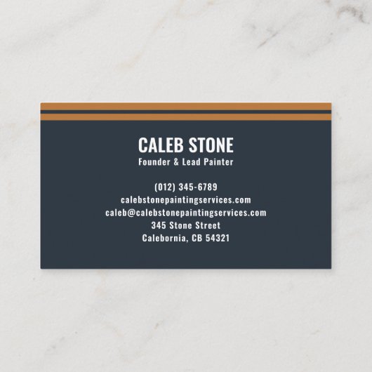 Residential Painter Slate Blue and Copper Elegant 名刺 (裏面)