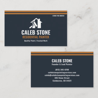Residential Painter Slate Blue and Copper Elegant 名刺