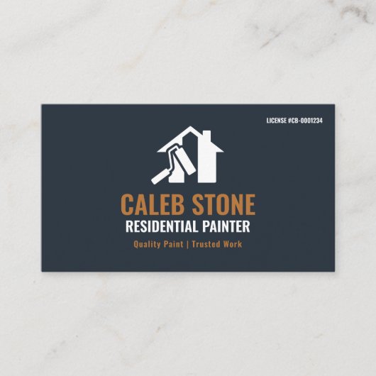 Residential Painter Slate Blue Copper Minimalist 名刺 (正面)