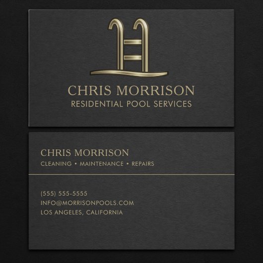 Residential Pool Services Business Card 名刺