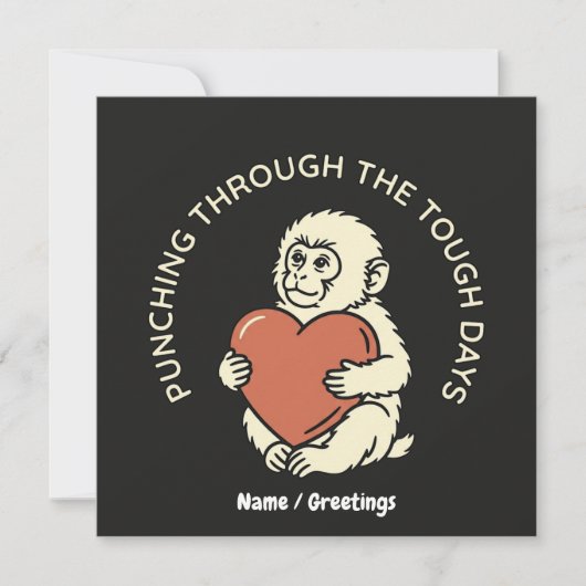 Resilient Baby Monkey & Heart Punching Through 招待状 (正面)