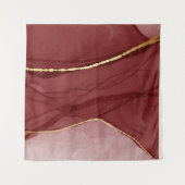 Resin art, dark red marsala abstract background. E タペストリー (正面(横))