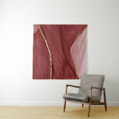 Resin art, dark red marsala abstract background. E タペストリー (インサイチュ)