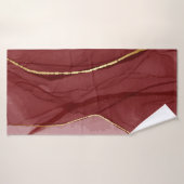 Resin art, dark red marsala abstract background. E バスタオル (バスタオル)