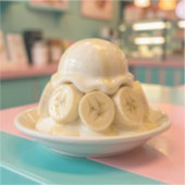 Resin Banana Sundae | Retro Ice Cream Shop シール (正面)