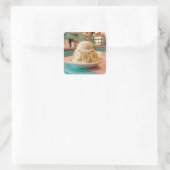 Resin Banana Sundae | Retro Ice Cream Shop スクエアシール (バッグ)