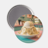 Resin Banana Sundae | Retro Ice Cream Shop マグネット (正面/裏面)