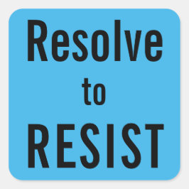 RESISTに解決し、明るい青色の黒い文字 スクエアシール