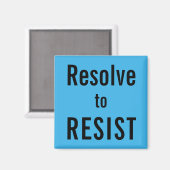 RESISTに解決、スカイブルーの文字に黒い磁石 マグネット (正面/裏面)