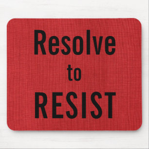 RESISTに解決,文字の赤いリネンのテクスチャフォト マウスパッド