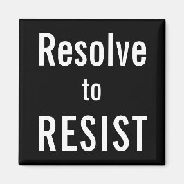 RESISTに解決、黒い磁石上の白い文字 マグネット