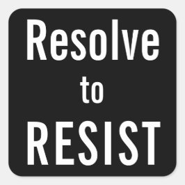 RESISTに解決、黒の白い文字 スクエアシール