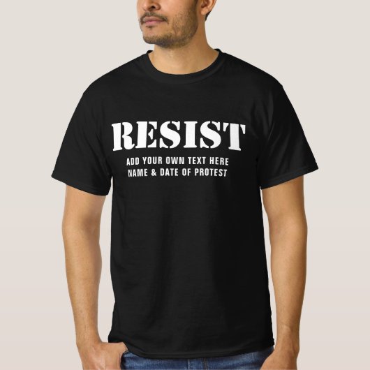RESISTカスタマイズ可能な文字とカラー抗議3月 Tシャツ (正面)
