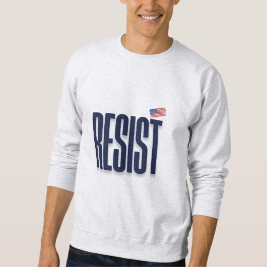 RESIST小アメリカ国旗 – 抗議の声明 スウェットシャツ (正面)