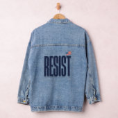 RESIST小アメリカ国旗 – 抗議の声明 デニムジャケット (ハンガー)