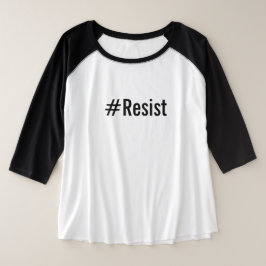 #Resist、サイズと白のはっきりしたで黒い文字、 Tシャツ