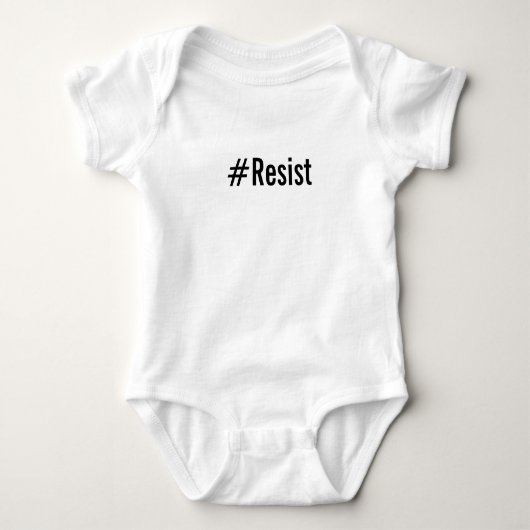 #Resist、サイズと白のはっきりしたで黒い文字、 Tシャツ (正面)