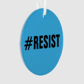 #Resist、明るい及び濃紺のはっきりしたな文字 オーナメント (正面)