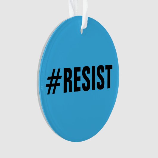 #Resist、明るい及び濃紺のはっきりしたな文字 オーナメント (正面)