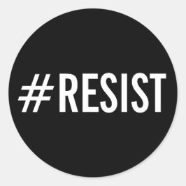 #Resist、黒いはっきりしたステッカーの白い文字 ラウンドシール