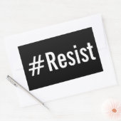 #Resist、黒いはっきりしたステッカーの白い文字 長方形シール (封筒)