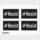 #Resist、黒いはっきりしたステッカーの白い文字 長方形シール (シート)