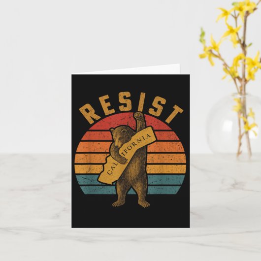 Resist California Bear  カード (黄色い花)