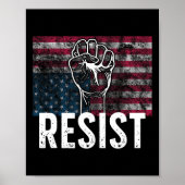Resist Distressed Upside Down American Flag Usa  ポスター (正面)