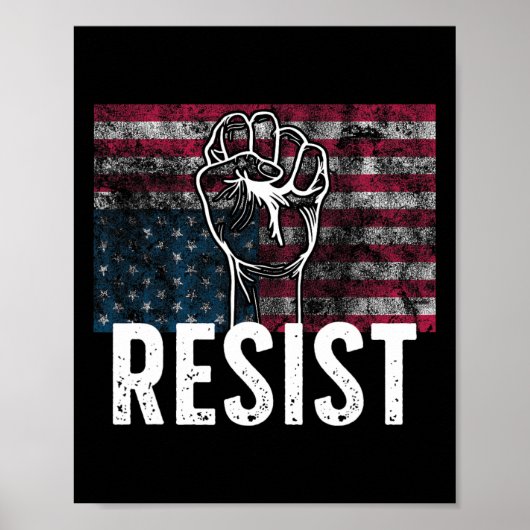 Resist Distressed Upside Down American Flag Usa  ポスター (正面)