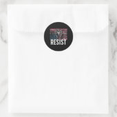 Resist Distressed Upside Down American Flag Usa  ラウンドシール (バッグ)