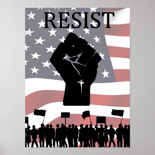 RESIST Fist Anti Donald Trump Poster ポスター (正面)