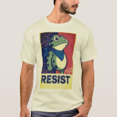 Resist Frog ポートランドのカエル抗議 Tシャツ (正面)