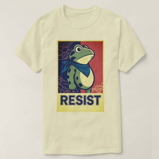 Resist Frog ポートランドのカエル抗議 Tシャツ (デザイン正面)