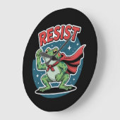 Resist Frog ポートランドのカエル抗議Tシャツ メンズ レディース ラージ壁時計 (傾斜)