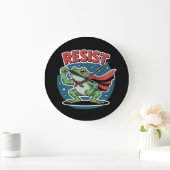 Resist Frog ポートランドのカエル抗議Tシャツ メンズ レディース ラージ壁時計 (ホーム)