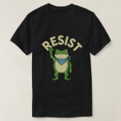 Resist Frog Illustration T-Shirt, Cute Protest Fro Tシャツ (デザイン正面)