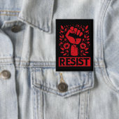 Resist Hand in Red 缶バッジ (インサイチュ)