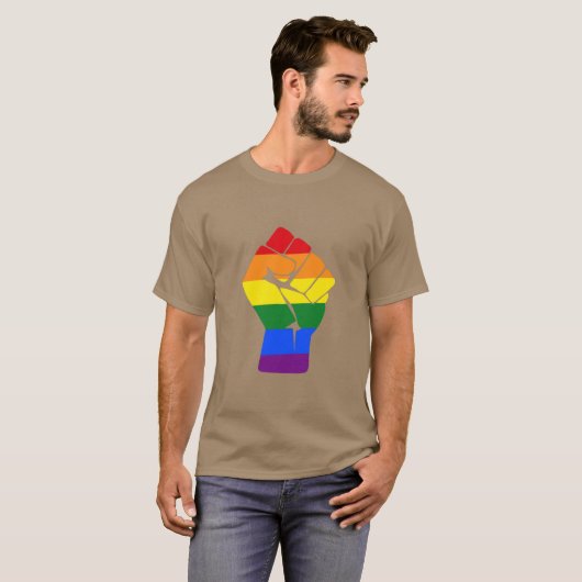 #Resist LGBTレインボーが最初の抗議を呼び起こす Tシャツ (正面フル)