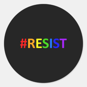#resist Lgbtqレインボーアンチトランプレジスト ラウンドシール