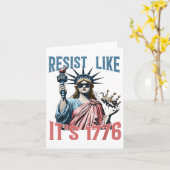 Resist Like Its 1776 No Kings Liberty Statue 4th O カード (黄色い花)