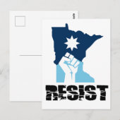 Resist Minnesota Raised Fist ポストカード (正面/裏面)