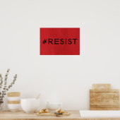 #Resist on Red Linen Textureフォトポスター ポスター (キッチン)