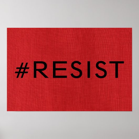 #Resist on Red Linen Texture Photo Poster ポスター (正面)
