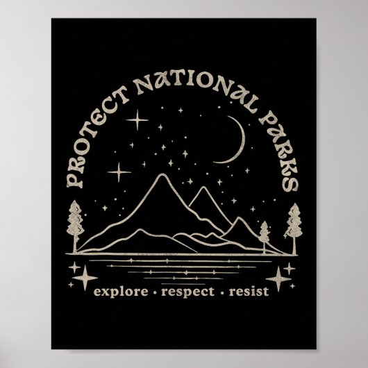Resist Protect Our National Parks Graphic Anti Tru ポスター (正面)