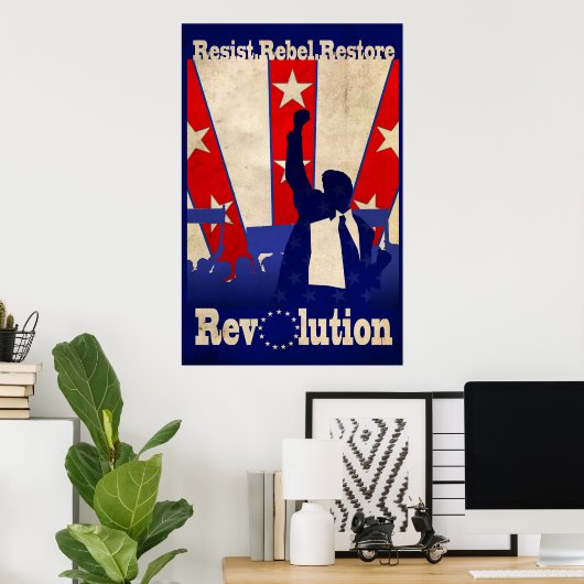 Resist Rebel Restore Revolution Poster (Large) ポスター (ホームオフィス)